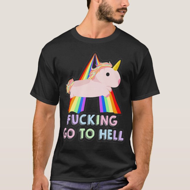 Camiseta Death Metal Unicorn Designs Pastel Gótico Hell (Frente)