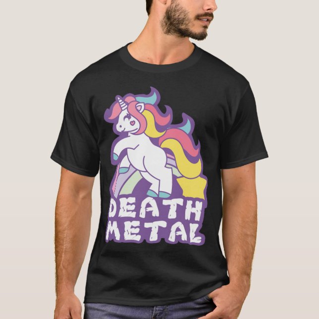Camiseta Death Metal Unicorn dinosaurs 2  (Frente)