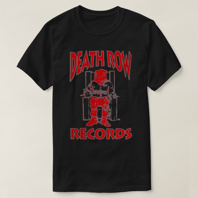 Camiseta Death Row Records Red On Black Death Row Logo Zip (Frente do Design)