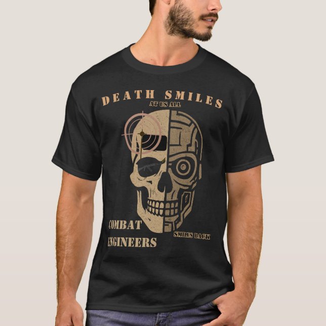 Camiseta Death Smiles Combat Engineer Skull Shirt (Frente)
