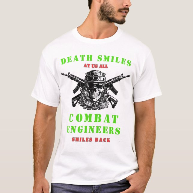 Camiseta Death Smiles  Combat Engineers skull Tactical  (Frente)