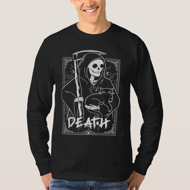 Camiseta Death Tarot Card Occult Unholy Gothic Blackcraft (Frente)