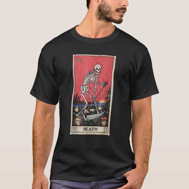 Camiseta Death Tarot Skeleton Halloween Costume (Frente)
