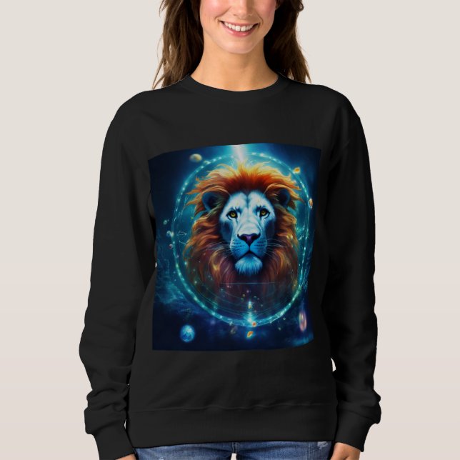 Camiseta debaixo d'água, arte facial de leão (Frente)