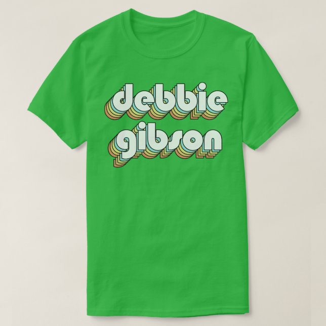Camiseta Debbie Gibson Retro Tipografia Arco-Íris Estilo De (Frente do Design)