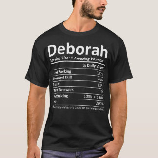 Camiseta DeBORAH Nutrição Personalizada Nome Funny Gift