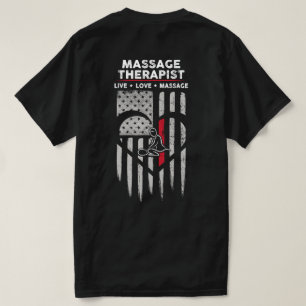 Camiseta Decal do Terapista de Massagem de Bandeira dos EUA