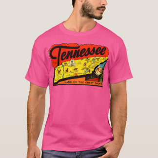 Camiseta Decano de Viagens vintage do Mapa do Estado do Ten