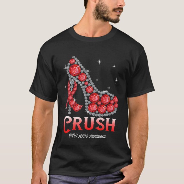 Camiseta December Red Ribbon High Heel Warrior HIV AIDS Awa (Frente)