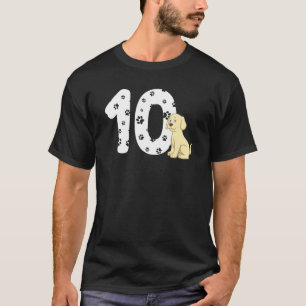 Camiseta Décima Festa de aniversário Bolo Labrador Cachorro