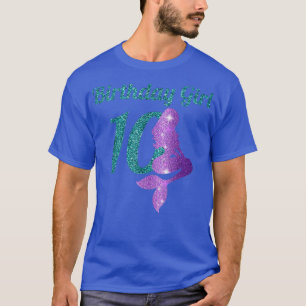 Camiseta Décima Garota De Aniversário De Sereia De 10 Anos