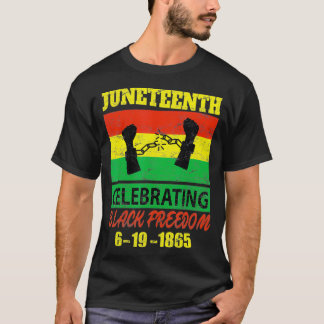 Camiseta Décima Junho celebrando a liberdade negra bandeira
