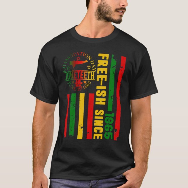 Camiseta Décima Junta Com Bandeira Pan-Africana Para Ish Li (Frente)