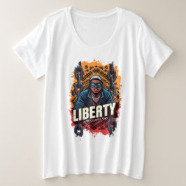 Camiseta Décima Junta "LIBERDADE" sobre cadeias quebradas a