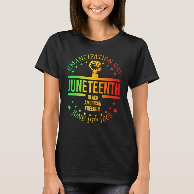 Camiseta Décima Negra Liberdade Americana 19 de junho de 18 (Frente)