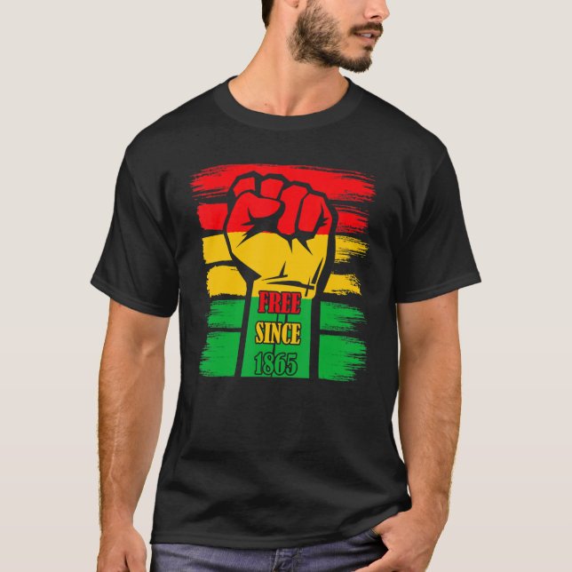Camiseta Décima Sétima Liberdade Desde 1865 História Negra  (Frente)