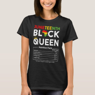Camiseta Décima Sétima Mulheres Negra Rainha Negra Fatos Nu