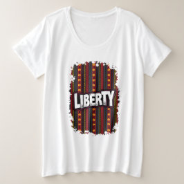 Camiseta Décima sétima palavra "LIBERTY" numa patente de ke