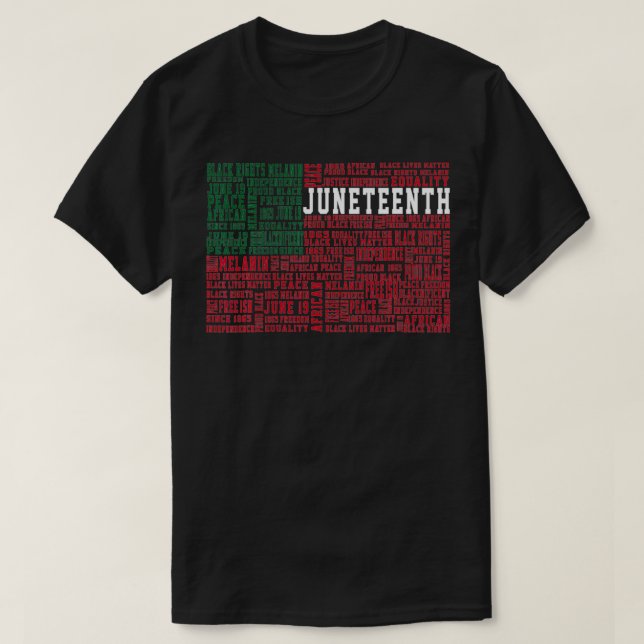 Camiseta Décima Sétima Palavras História Negra Bandeira Afr (Frente do Design)