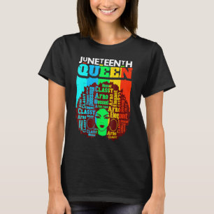 Camiseta Décima Sétima Rainha Afro Melanin Black Girl Magic