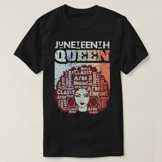 Camiseta Décima Sétima Rainha Melanina. Mulheres africanas  (Frente do Design)
