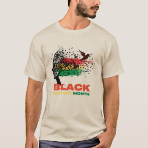 Camiseta Décima Sexta Árvore Raiz Africana Afro-Orgulho de 