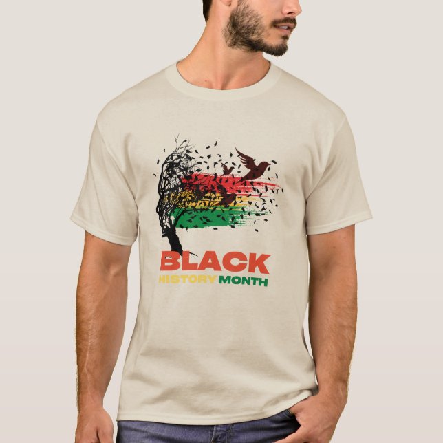 Camiseta Décima Sexta Árvore Raiz Africana Afro-Orgulho de  (Frente)