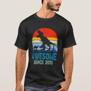 Camiseta Décimo Aniversário Dinossauro 10 Anos Meninos Fant
