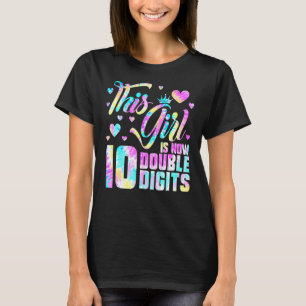 Camiseta Décimo Aniversário Esta Garota Tem Agora 10 Dígito