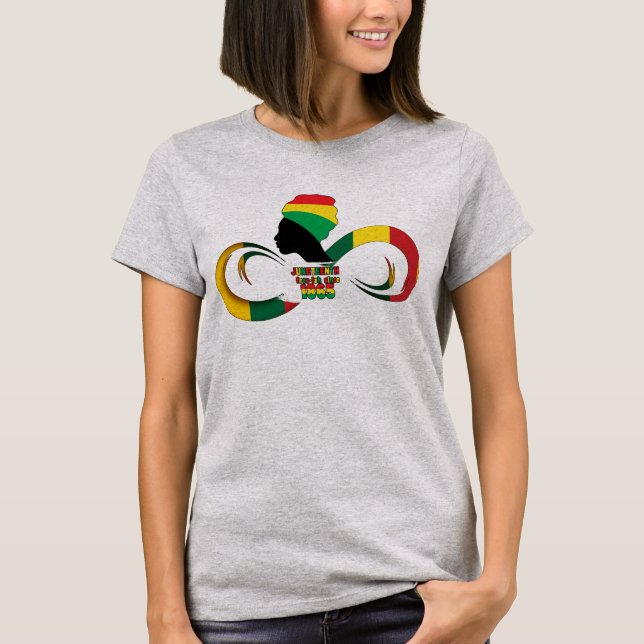 Camiseta Décimo Junho Desde 1865 Mulheres Negra História Mê (Frente)