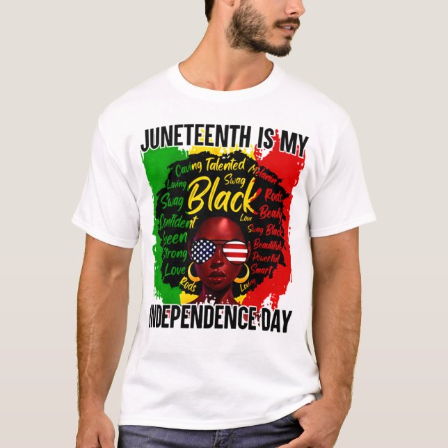 Camiseta Décimo Junho é o Dia da Independência Afro-America (Frente)