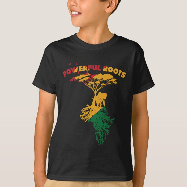 Camiseta Décimo-Junta Favorece o Decor Pan-Africano Afro Am (Frente)