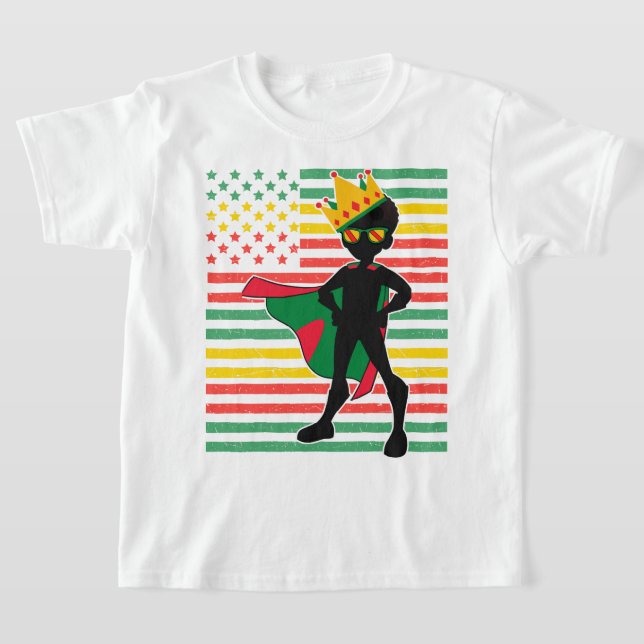 Camiseta Décimo-Junto Rei Meninos Melanin Filho Men Prince (Postura )