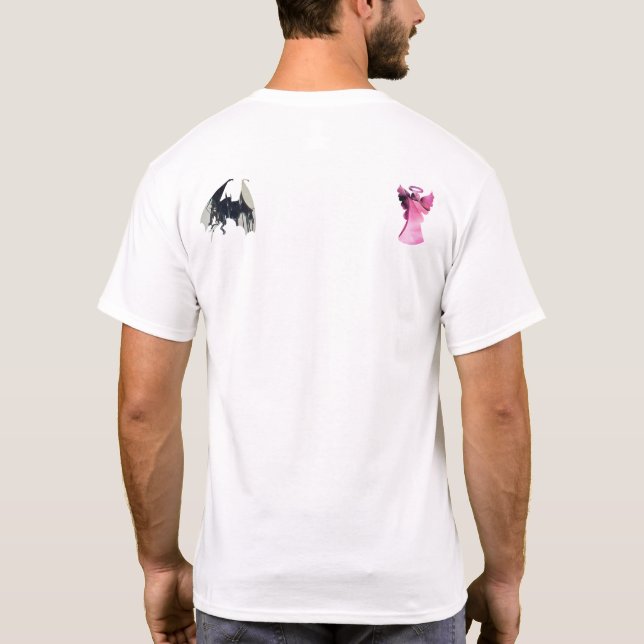 Camiseta decisões de ANJO vs DEMÔNIO escolhas bem vs mal (Verso)