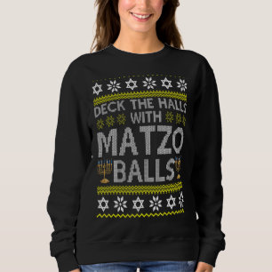 Camiseta Deck Halls Com Matzo Balls Chanukkah Ugly Han