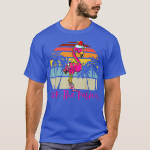 Camiseta Deck the Palms Christmas Flamingo Palm Tree Tropic