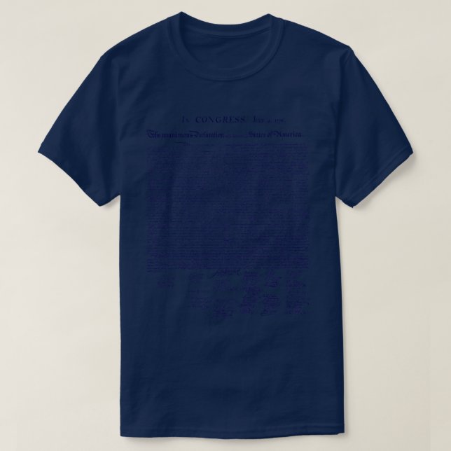 Camiseta Declaração Americana de Independência de 1776 (Frente do Design)