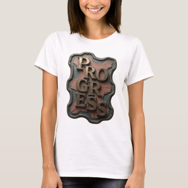 Camiseta Declaração de Design Clean Gold PROGRESS (Frente)