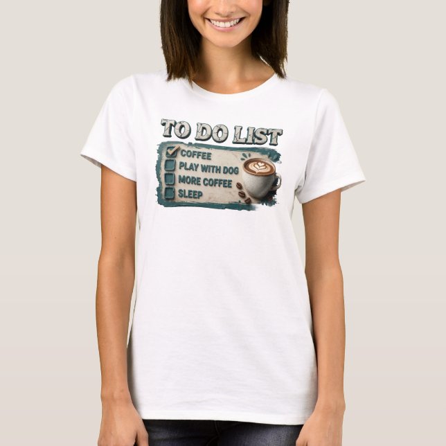 Camiseta Declaração de Estilo Café PLAY COM CACHORRO Ouro L (Frente)