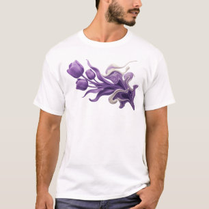 Camiseta Declaração de Estilo de FLOR ABSTRATA em Negrito