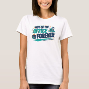 Camiseta Declaração de FORA DO TRABALHO em Azul Cativante D