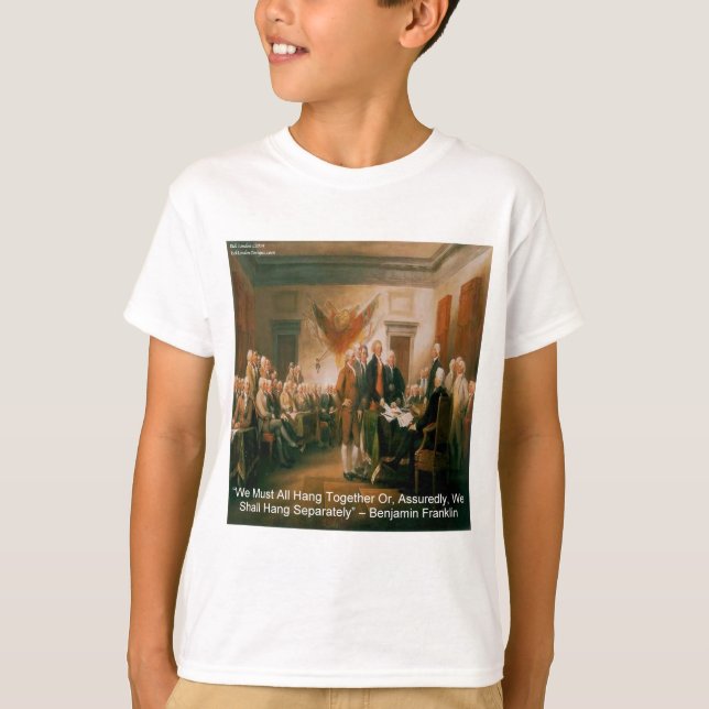 Camiseta Declaração de Independência e Citação de Ben Frank (Frente)