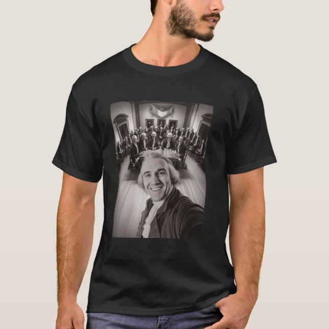 Camiseta Declaração de Independência Selfie Thomas Jefferso (Frente)