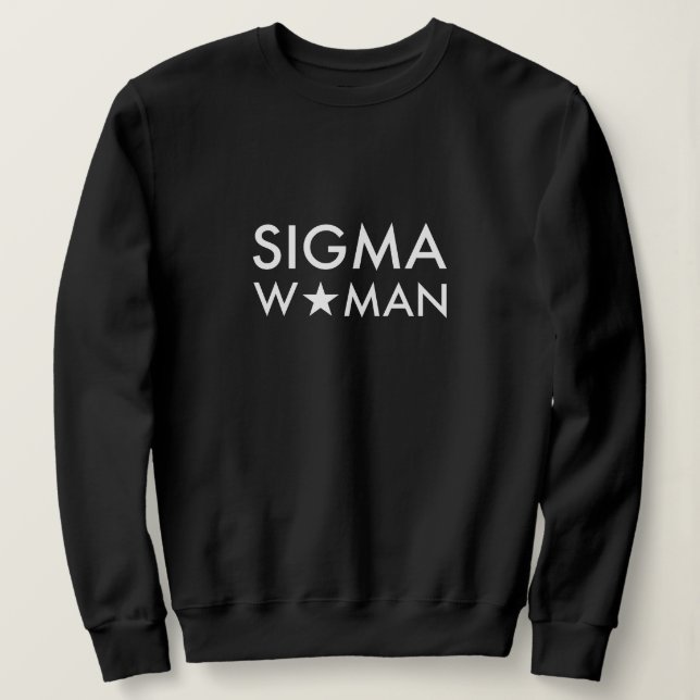 Camiseta Declaração de Mentalidade Sigma Mulher Preta (Frente do Design)