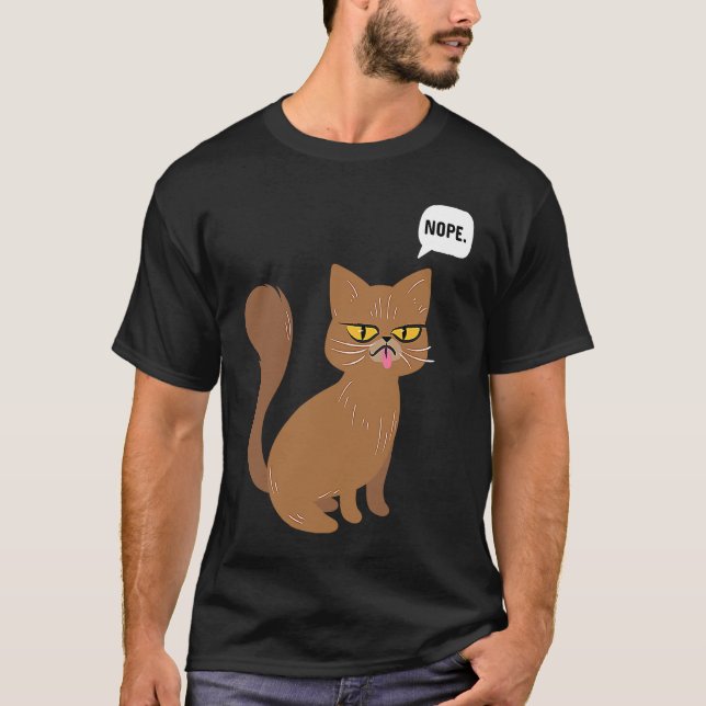 Camiseta Declaração de Não Gato Gráfico (Frente)