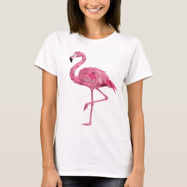 Camiseta Declaração Design FLAMINGO Rosa (Frente)
