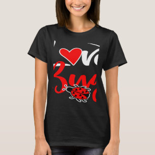 Camiseta Declaração Elegante Bug Dia dos Namorados Coração 