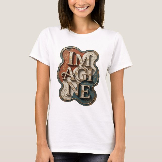 Camiseta Declaração Gold IMAGINE Design de Declaração (Frente)