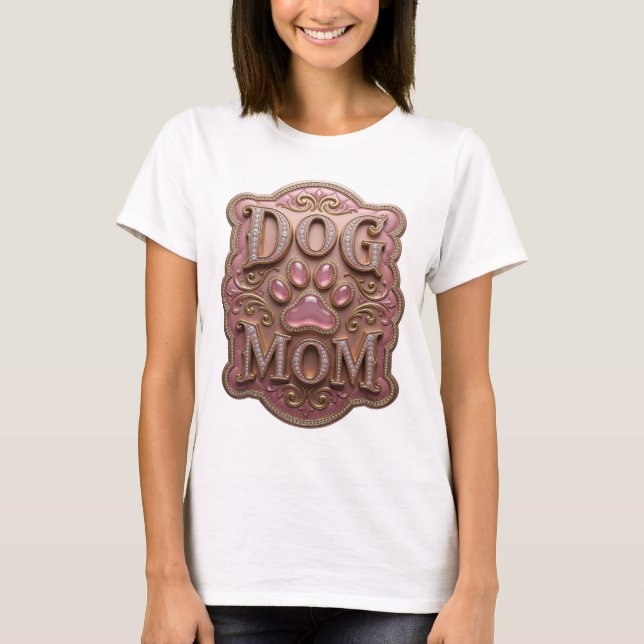 Camiseta Declaração Gold MÃE DE CACHORRO Design de Declaraç (Frente)