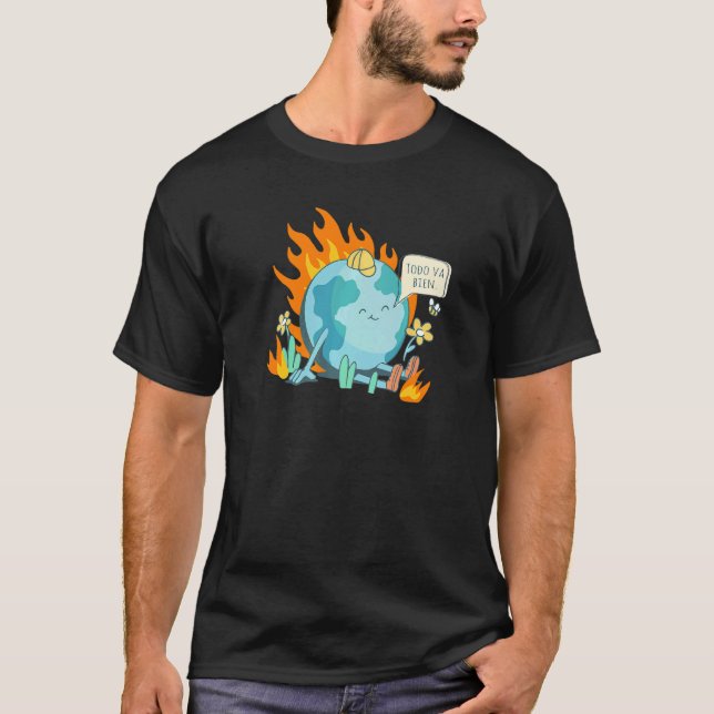 Camiseta Declaração Irônica Espanhola sobre Mudanças Climát (Frente)